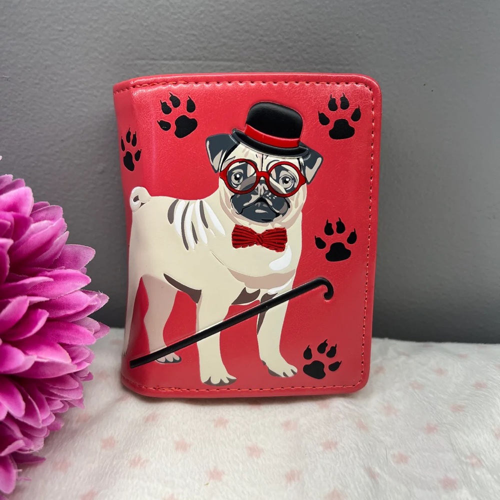 Woman’s Wallet Small : Pug in Salmon Pink